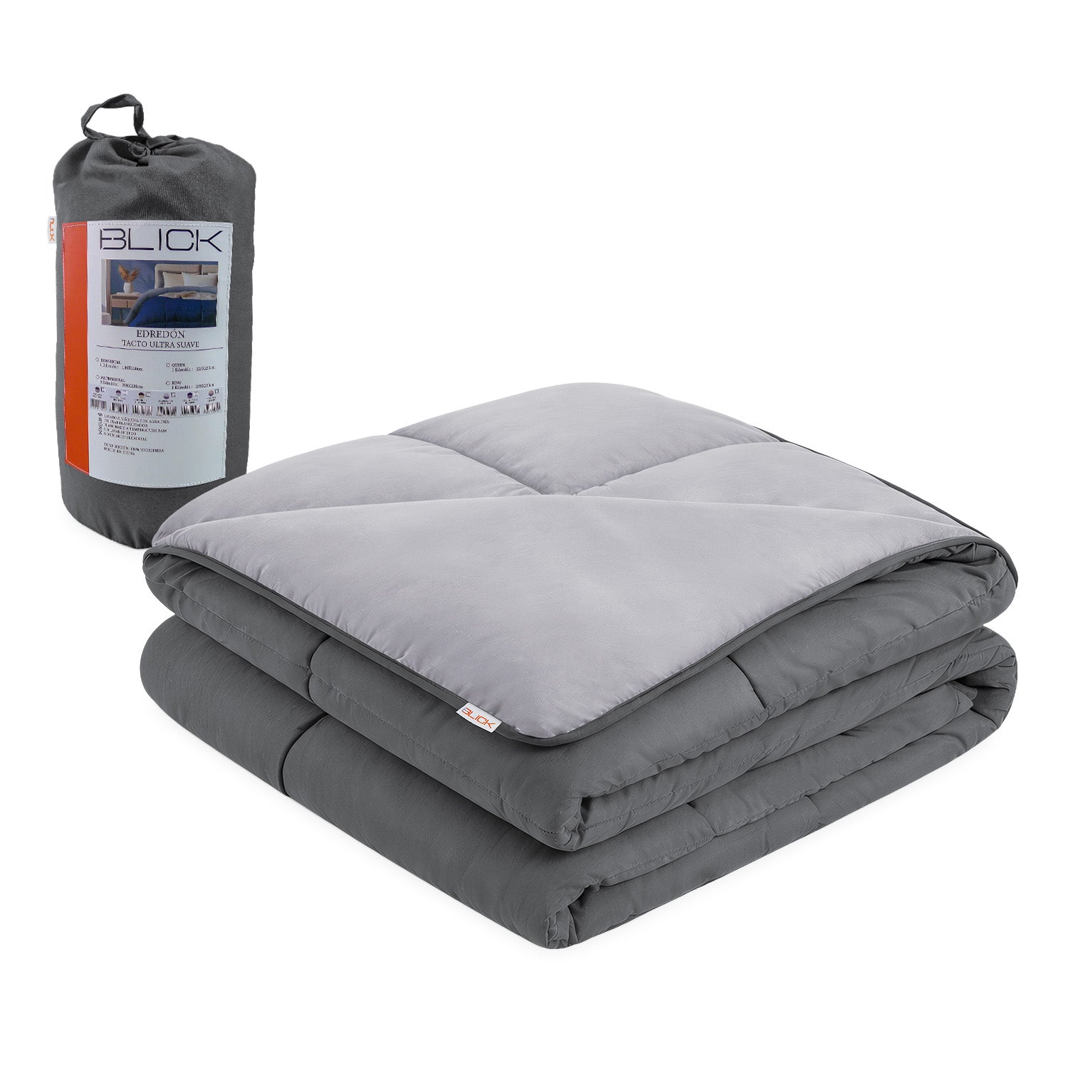 Edredon Acolchado Reversible diseño Cuadrados Blick