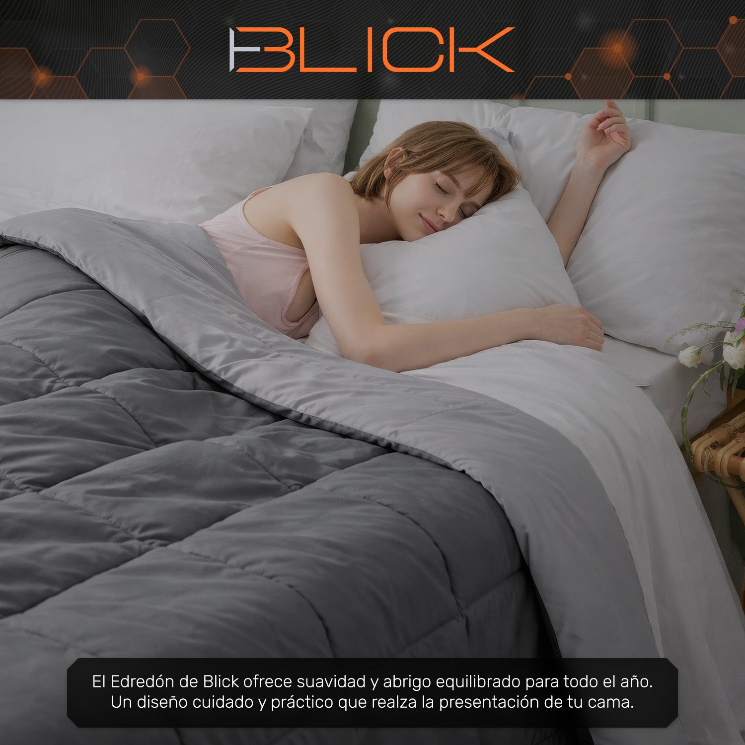 Edredon Acolchado Reversible diseño Cuadrados Blick