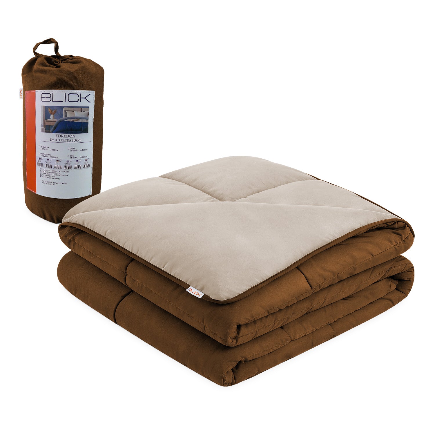 Edredon Acolchado Reversible diseño Cuadrados Blick