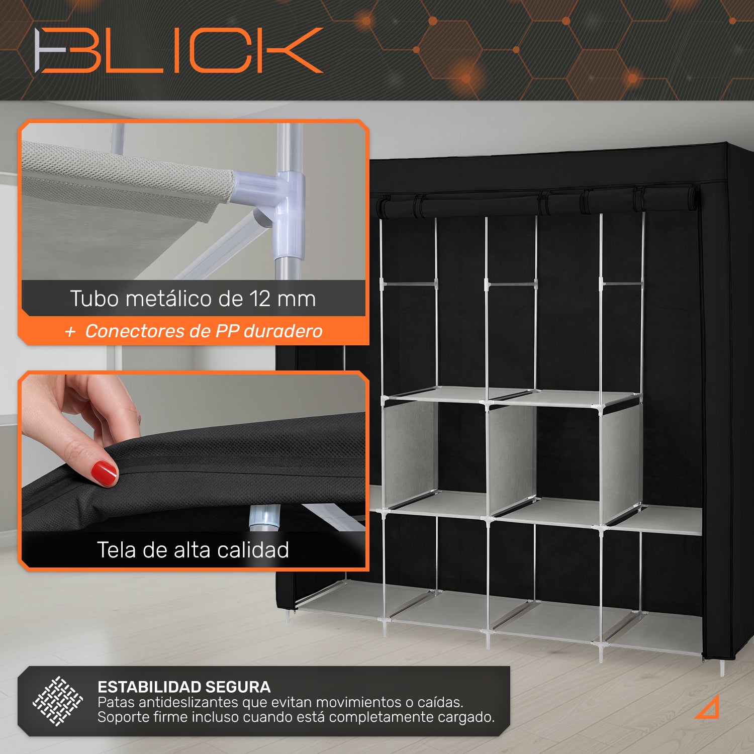Armario Armable Ropero Closet Organizador 170x45x170cm Blick