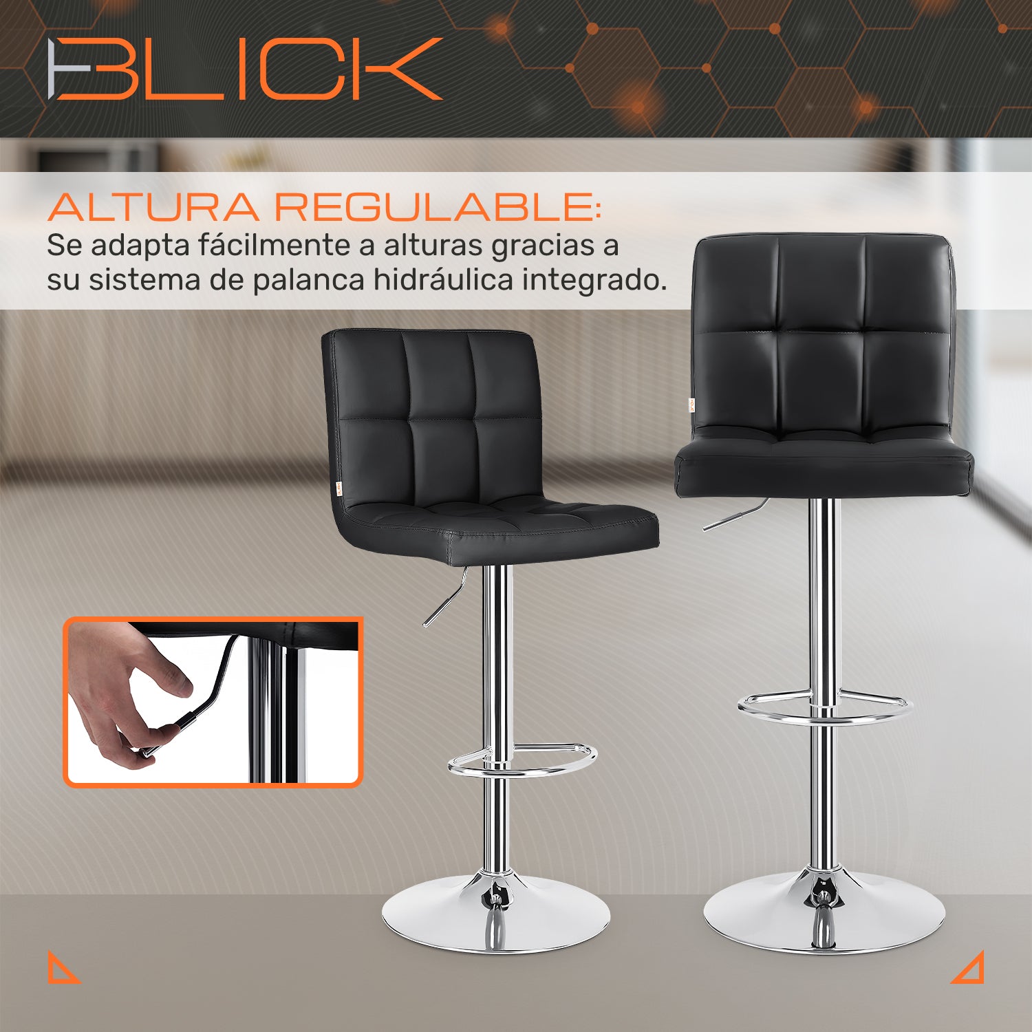 Set 3 Bancos Altos Cocina Barra Silla Desayunador  Estructura Cromado