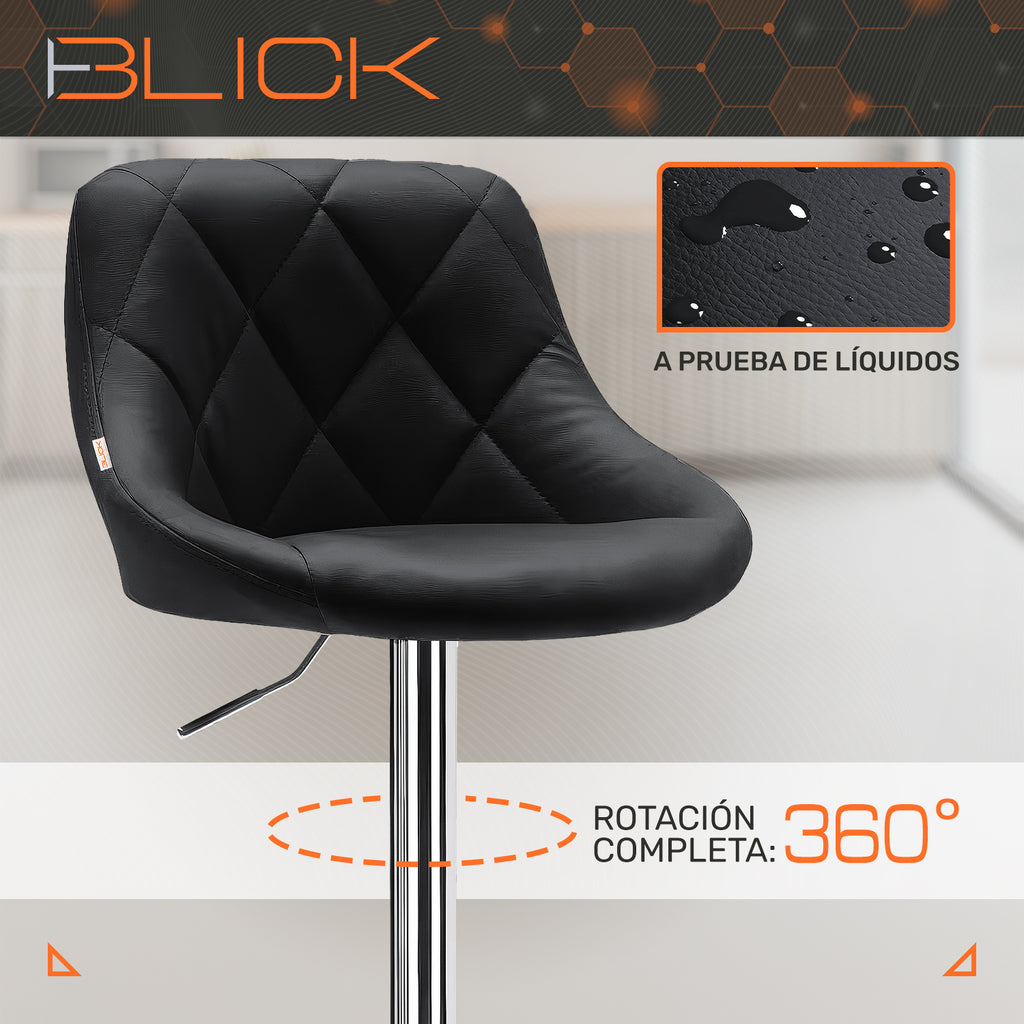 Set de 3 Bancos con Respaldo Acero Redondo Ajustables de Altura