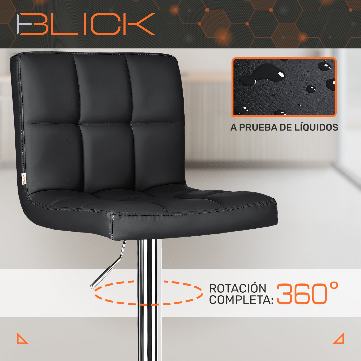 Set 3 Bancos Altos Cocina Barra Silla Desayunador  Estructura Cromado