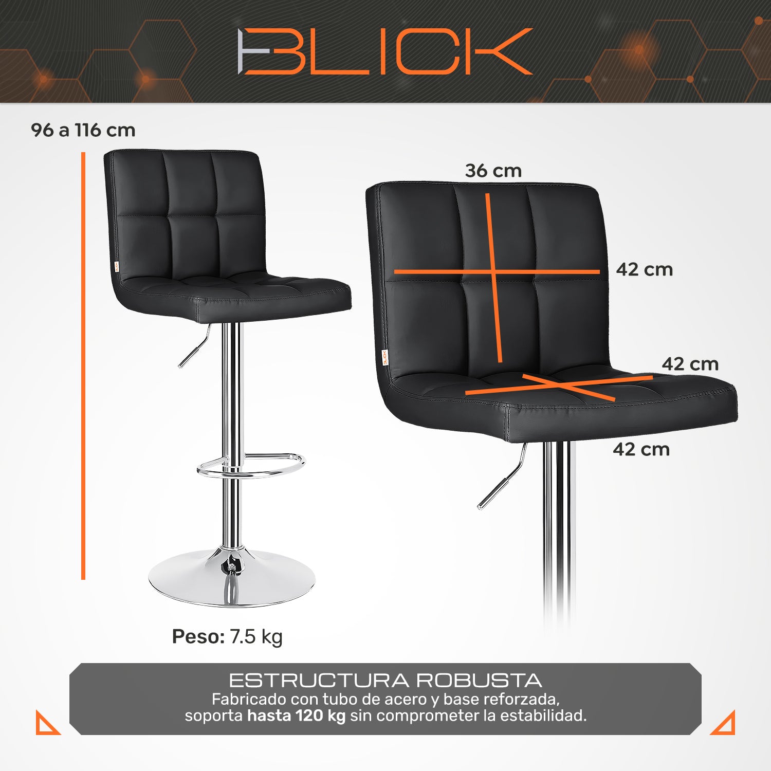 Set 3 Bancos Altos Cocina Barra Silla Desayunador  Estructura Cromado