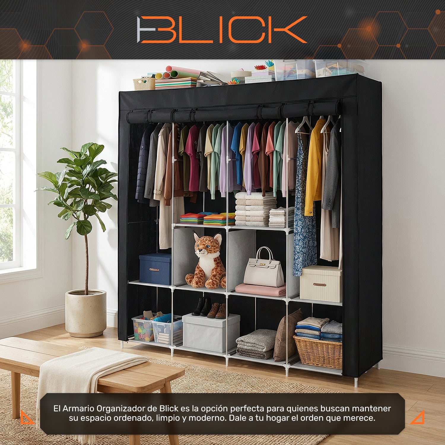 Armario Armable Ropero Closet Organizador 170x45x170cm Blick