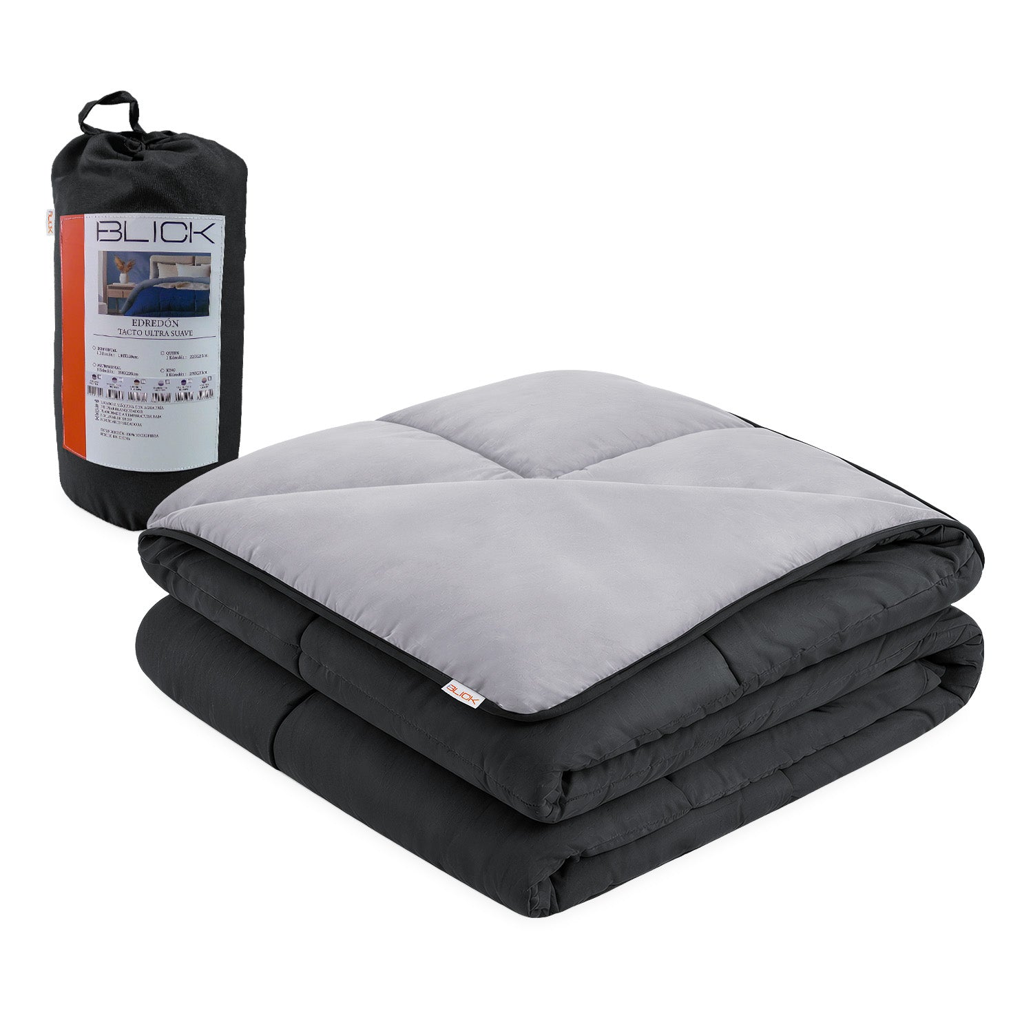 Edredon Acolchado Reversible diseño Cuadrados Blick