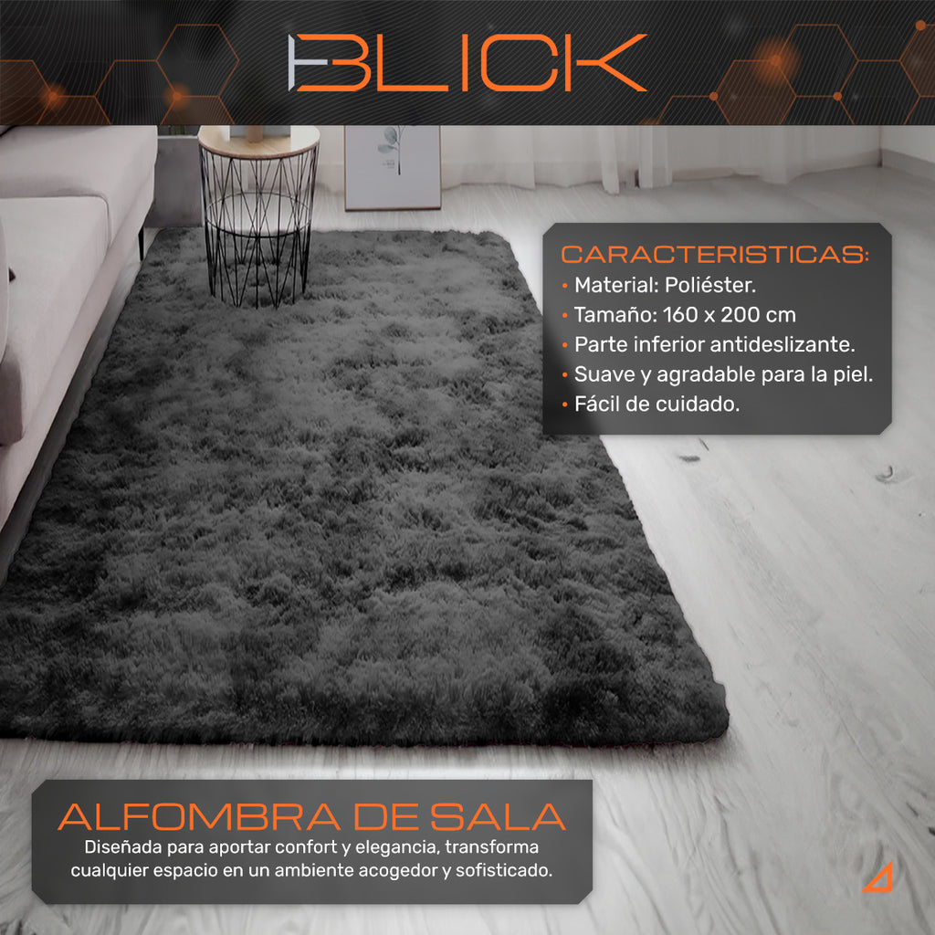 Alfombra De Sala Suave Afelpada Antideslizante 160 X 200 Cm
