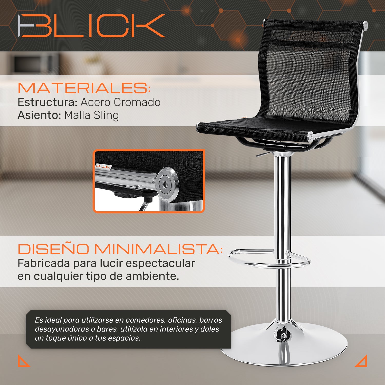 Set De 2 Bancos Altos Maya Barra Oficina