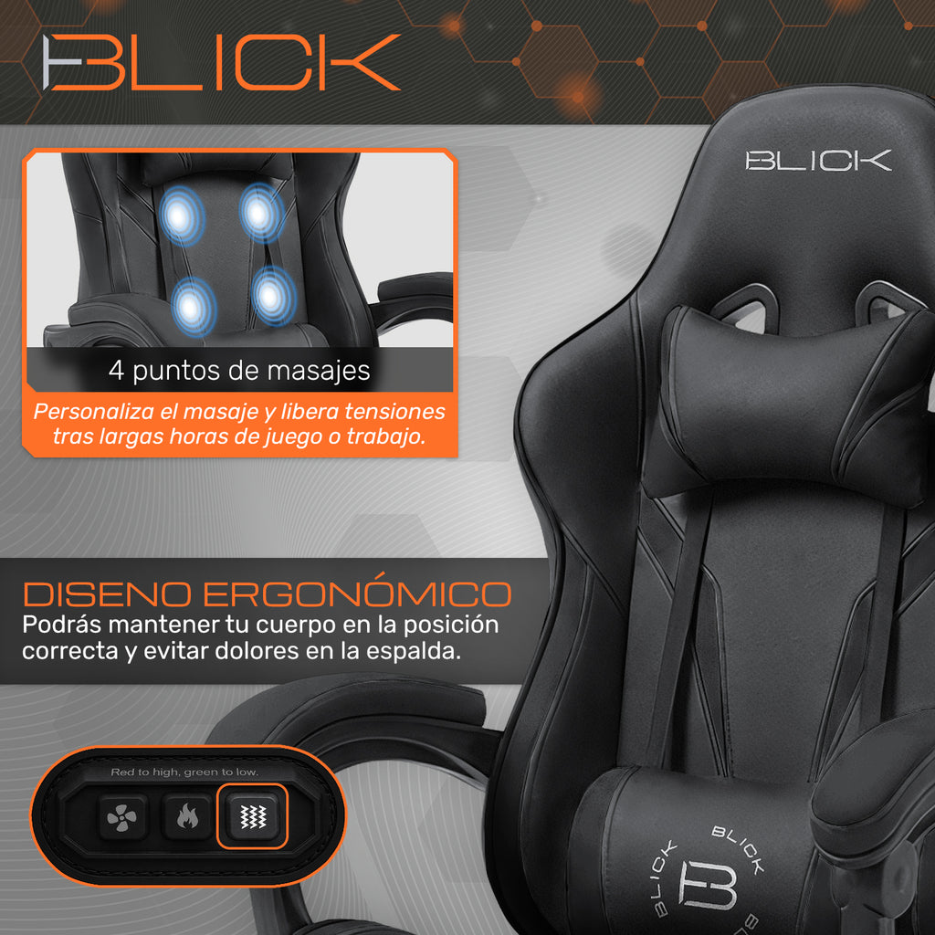 Silla Gamer Calefacción Frio Calor Masajes Ergonómica