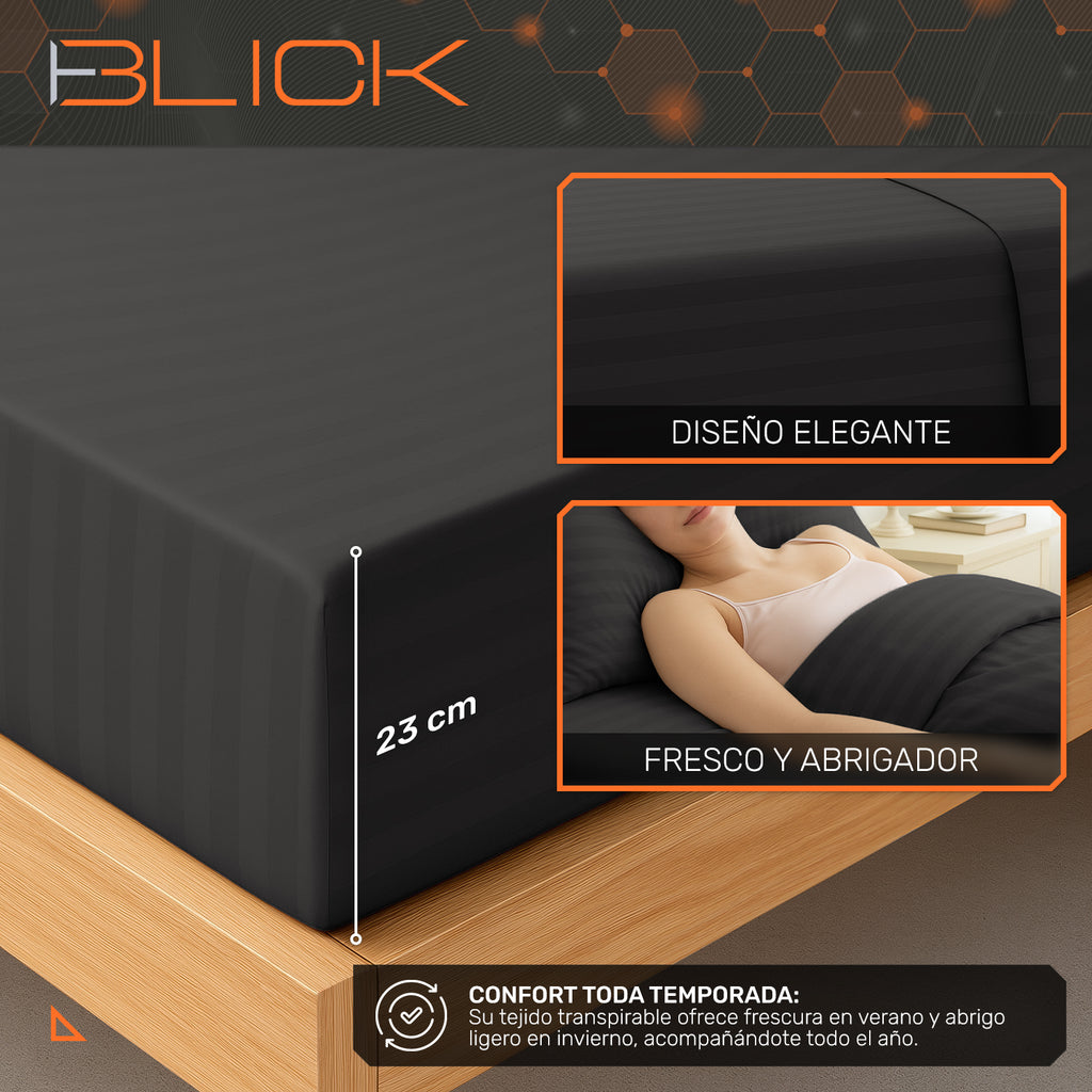 Juego De Sábanas King 3200 Hilos De Algodón Suave Blick