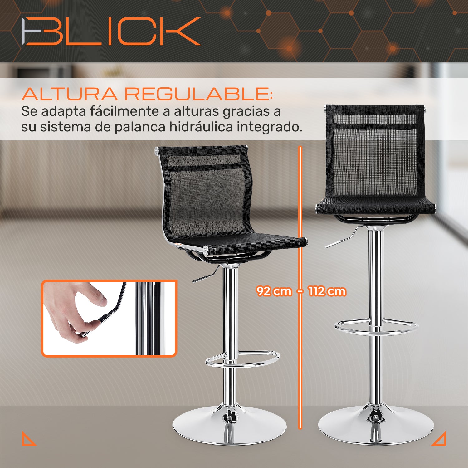 Set De 2 Bancos Altos Maya Barra Oficina