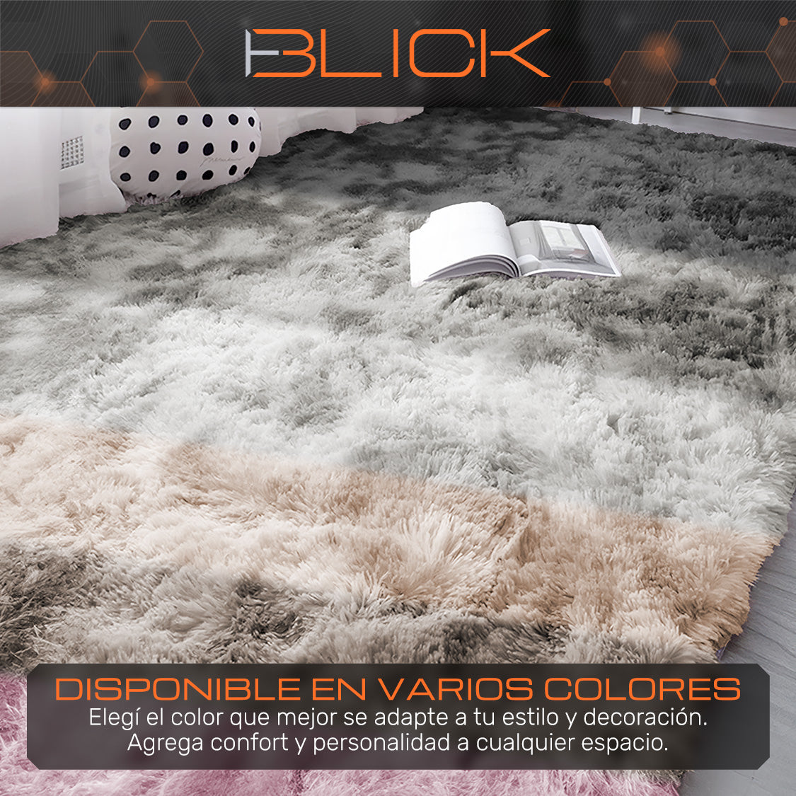 Alfombra De Sala Suave Afelpada Antideslizante 160 X 200 Cm