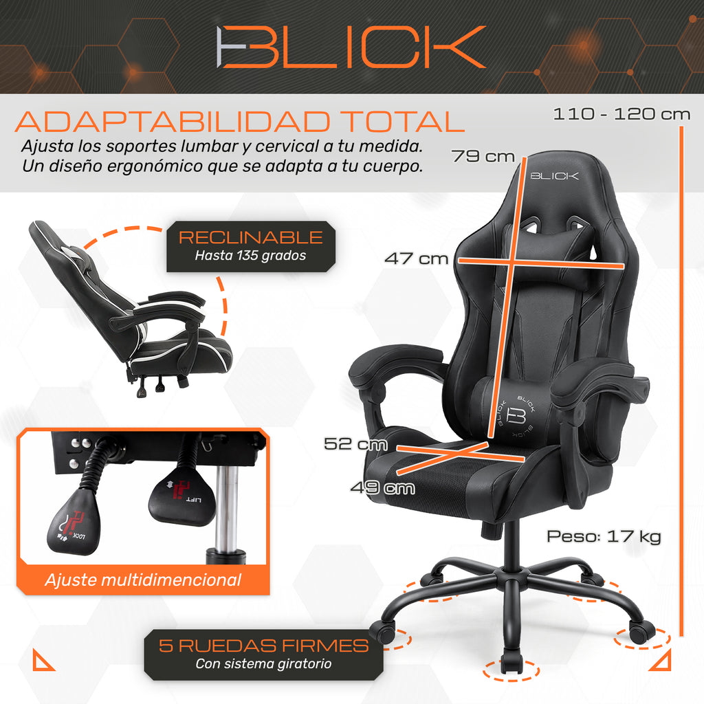 Silla Gamer Calefacción Frio Calor Masajes Ergonómica