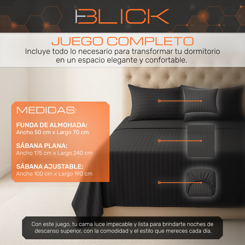 Juego De Sábanas King 3200 Hilos De Algodón Suave Blick