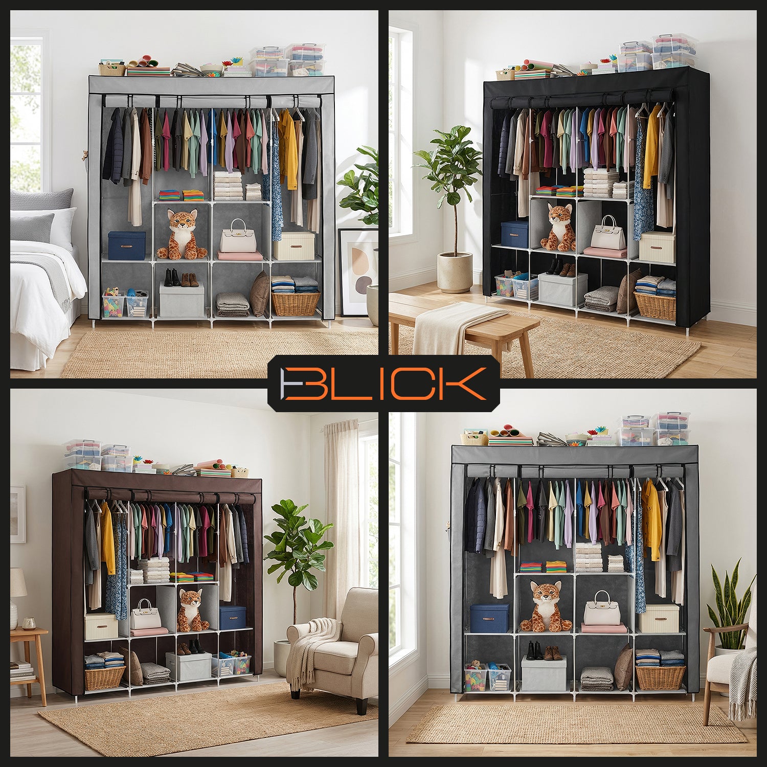 Armario Armable Ropero Closet Organizador 170x45x170cm Blick