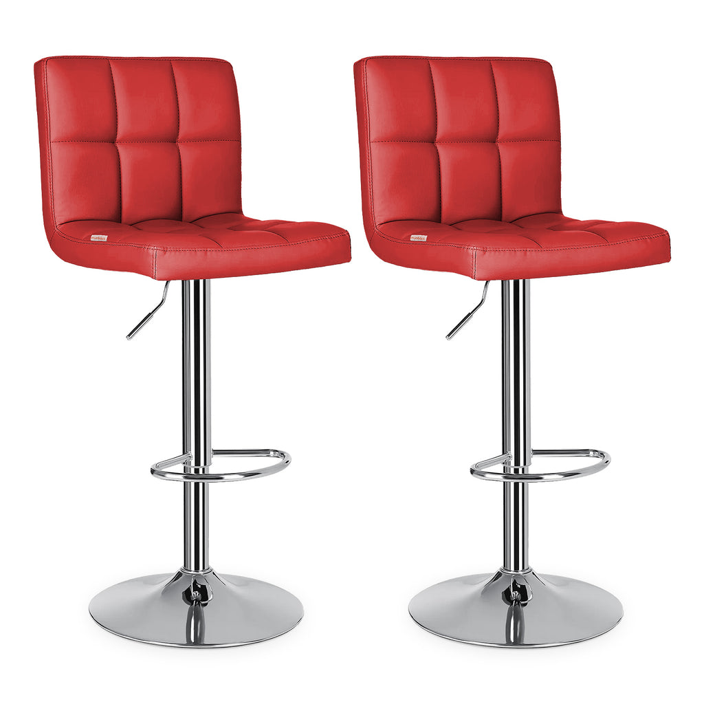 Set De 2 Bancos Sillas Con Respaldo Altura Regulable Giratorio 360° Diseño Moderno Y Elegante
