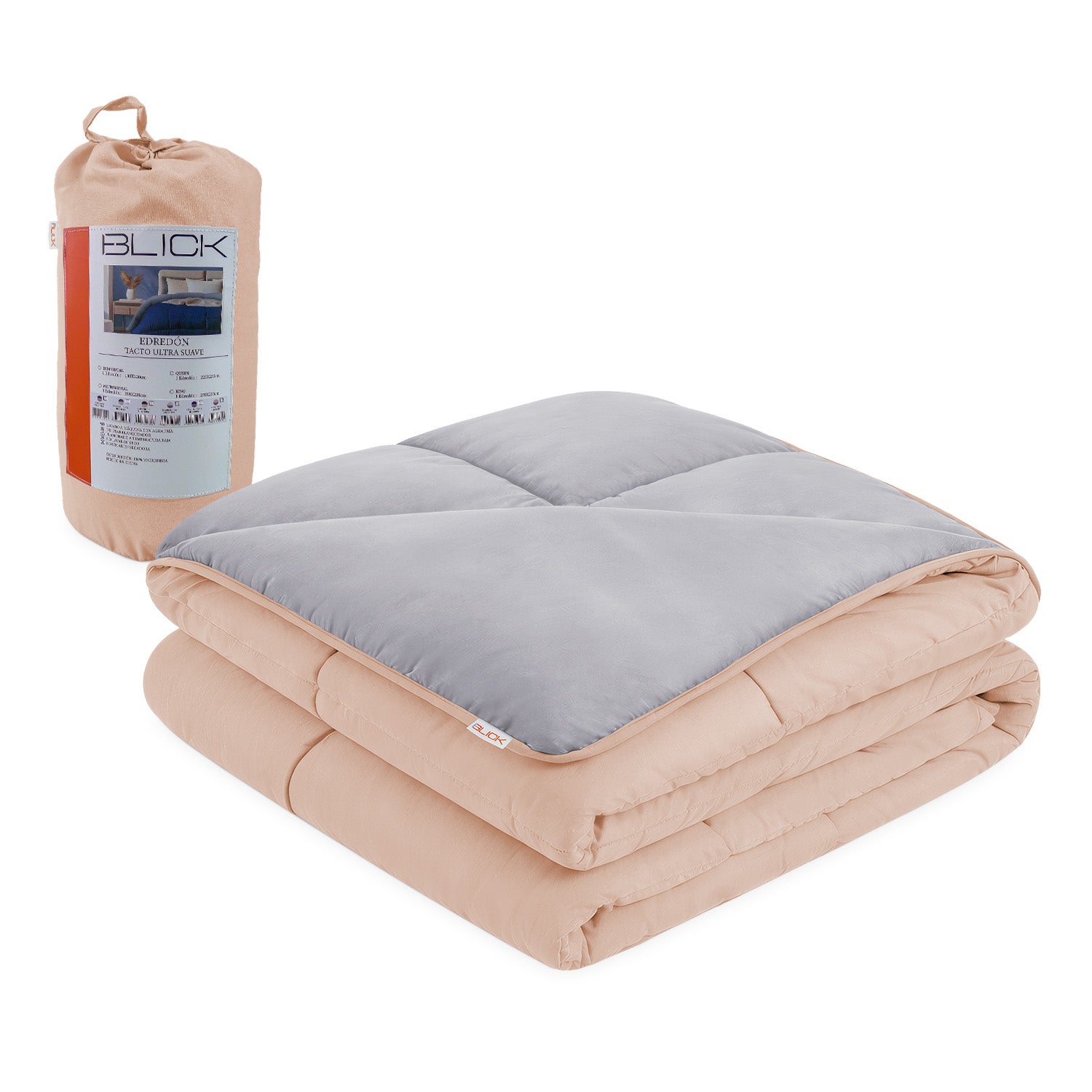 Edredon Acolchado Reversible diseño Cuadrados Blick