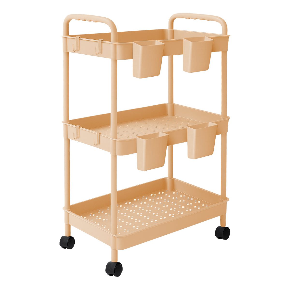 Carrito Organizador Multiusos 3 Niveles Auxiliar Ruedas 360